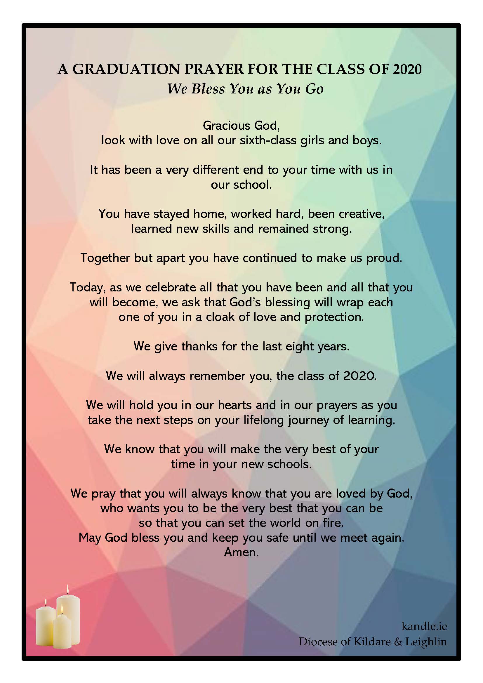 Prayer for use in Virtual Graduations Kandle